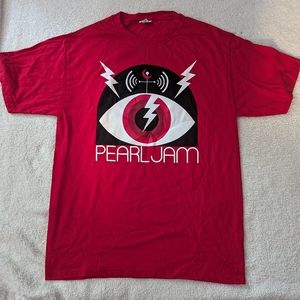PEARL JAM 2013 Lightning Bolt Tour T-Shirt NEW 2-Sided Dates Eye Red MEDIUM